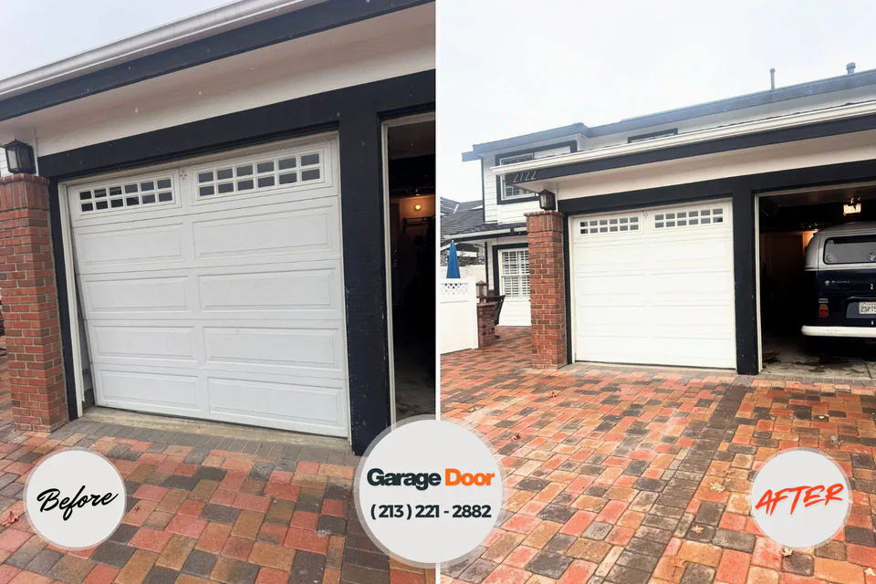 Before and after: garage door repair Raytown, MO